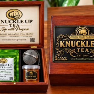 Knuckle Up Tea Premium Wooden (Mini 3.5 x 3.5 inch) Tea Basket